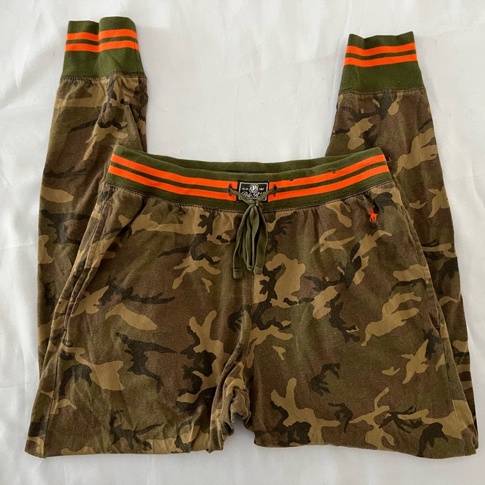 ❣️2/$25❣️ POLO RALPH LAUREN men’s camo with orange jogger pants | SMALL